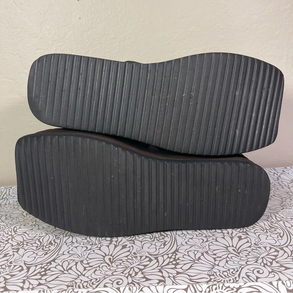 Stella McCartney Brown & Black Scuba Platform Slides Designer Sandals